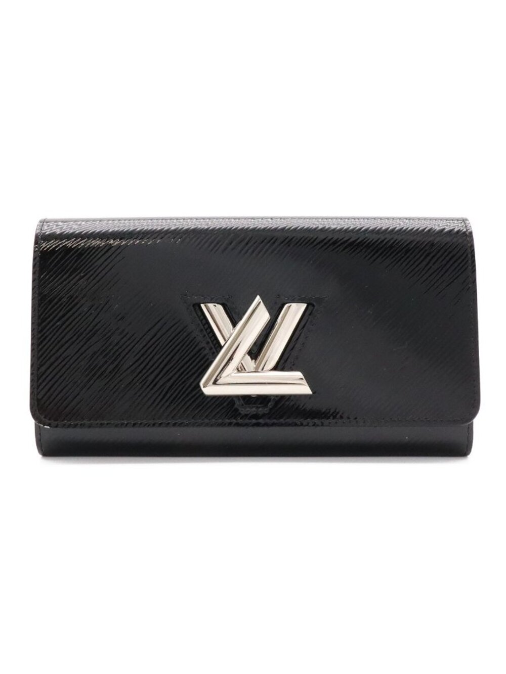 Louis Vuitton Epi Electric Portefeuille Twist Wallet Leather Noir Black Silver